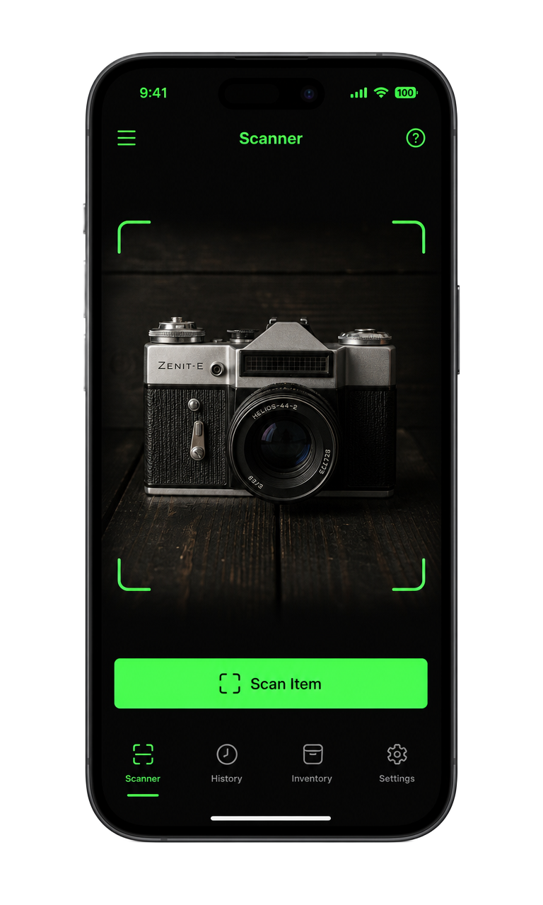 FlipAI app screen: Snap it or scan the barcode